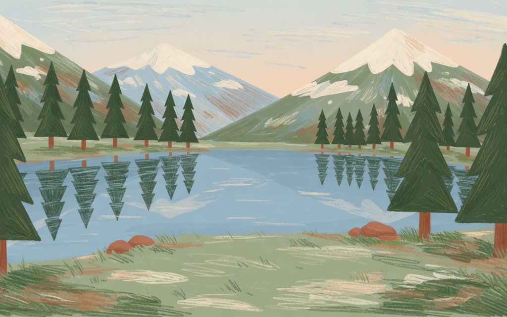 Storybook conifer campsite