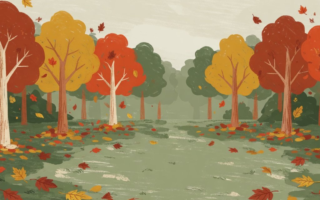 Storybook fall-forest campsite